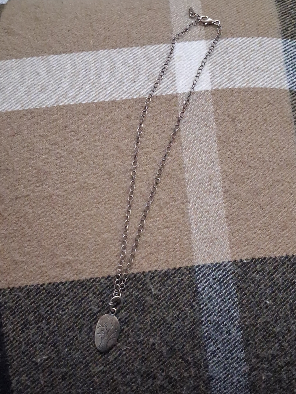 Silpada Silver Tree Oval Pendant Necklace